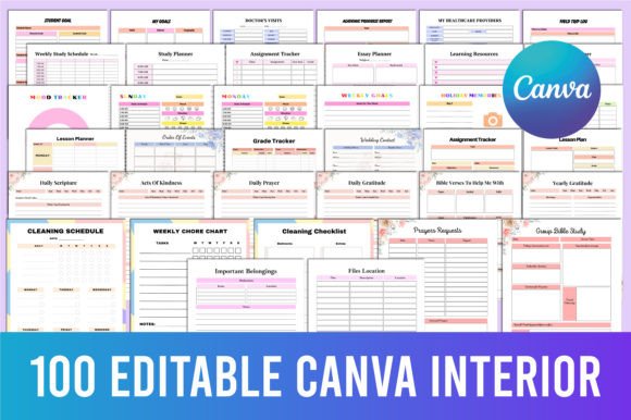 100 Editable Canva KDP Interior: A Comprehensive Guide to Creating High-Quality Planners and Journals