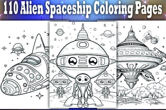 110 Alien Spaceship Coloring Pages for Creative Expression and Business Use