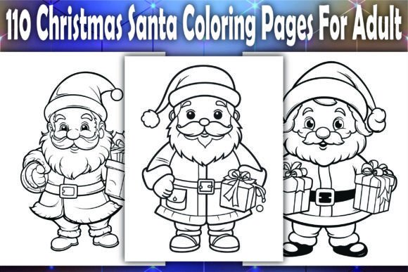 Christmas Santa Coloring Pages for Adult