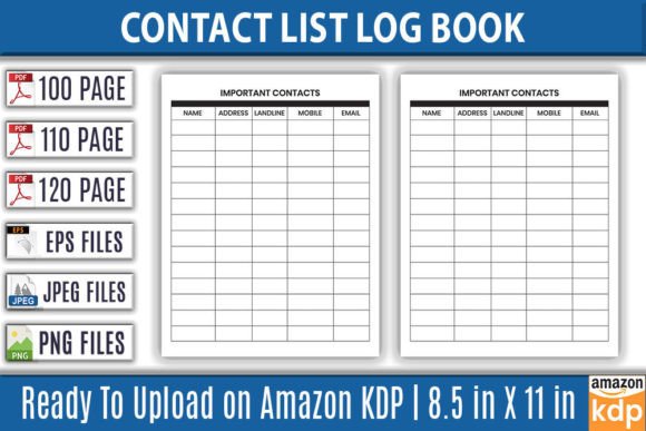 Contact List Log Book KDP Interior