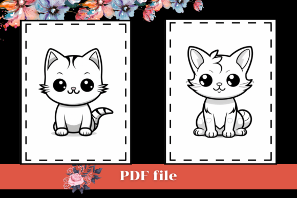 Cute Cat Coloring Pages 2