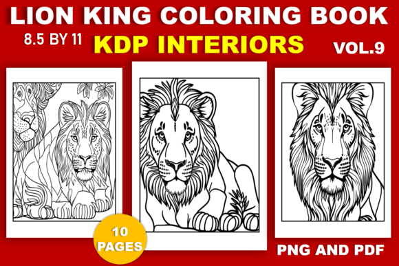 Cute Lion Coloring Book Kdp Interior