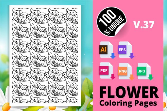 Flower Coloring Page Books V.37: A Strategic Tool for Creativity and Business