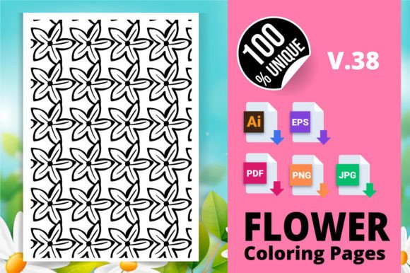 Flower Coloring Page Books V.38: A Versatile Resource for Creativity and Business
