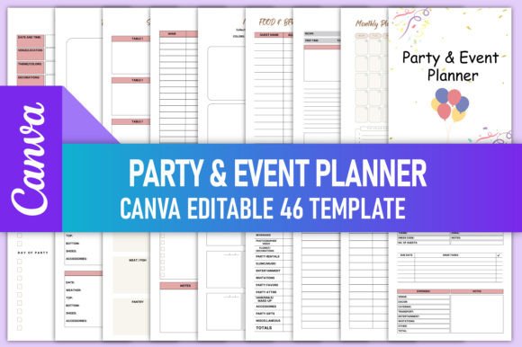 Party Event Planner Canva KDP Interior