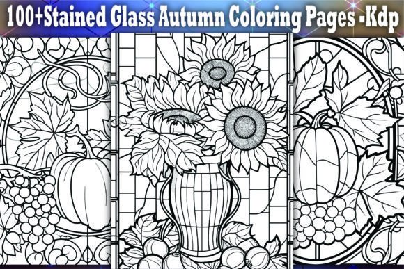 Stained Glass Autumn Coloring Pages -Kdp: A Creative Resource for Artists and Entrepreneurs